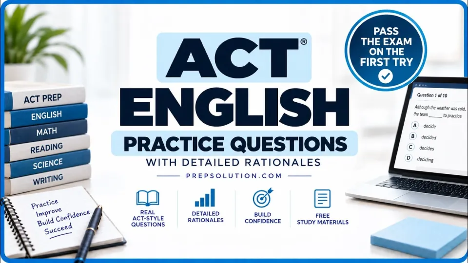 ACT Practice Questions | 10 English Questions Explained